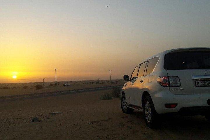 Coucher de soleil lors du safari dans le désert de Dubaï