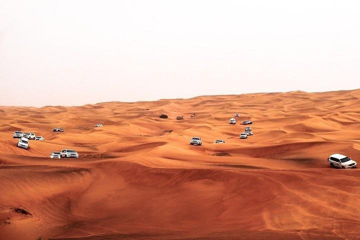 Dune rouge dans le désert de Dubaï: barbecue, balade à dos de chameau et sandboard