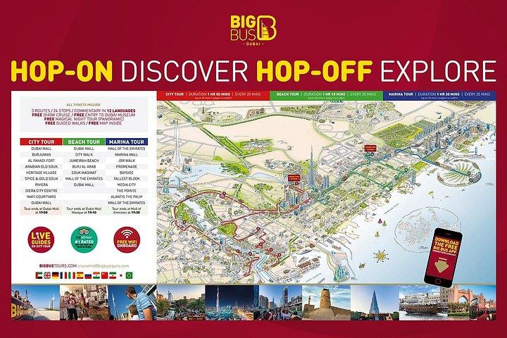 Carte et arrêts de la route de Dubaï