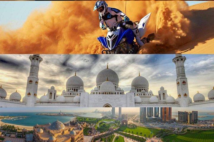 Safari en quad dans le désert, dîner barbecue, spectacles en direct et visite de la ville d'Abou Dhabi (visite de 2 jours)