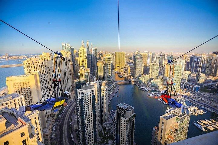 Xline pour une expérience privée en tyrolienne urbaine à la marina de Dubaï
