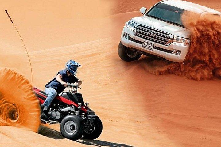 Dîner-safari de 6 heures dans le désert de Dubaï avec Dune Bashing et balade à dos de chameau"