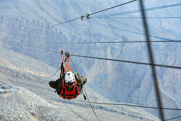 Dubaï : Expérience de tyrolienne guidée en petit groupe à Jebel Jais