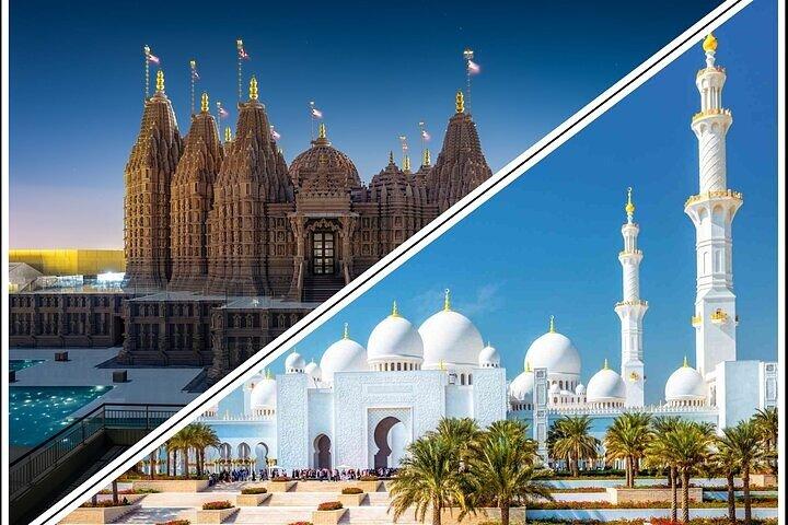 Visite d'Abu Dhabi avec la grande mosquée Sheikh Zayed et le BAPS Hindu Mandir