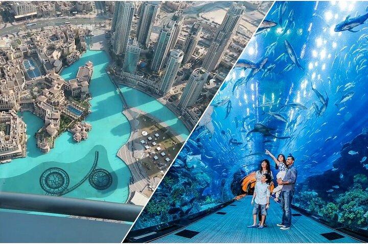 Billet d'entrée combiné pour Burj Khalifa et l'aquarium de Dubaï