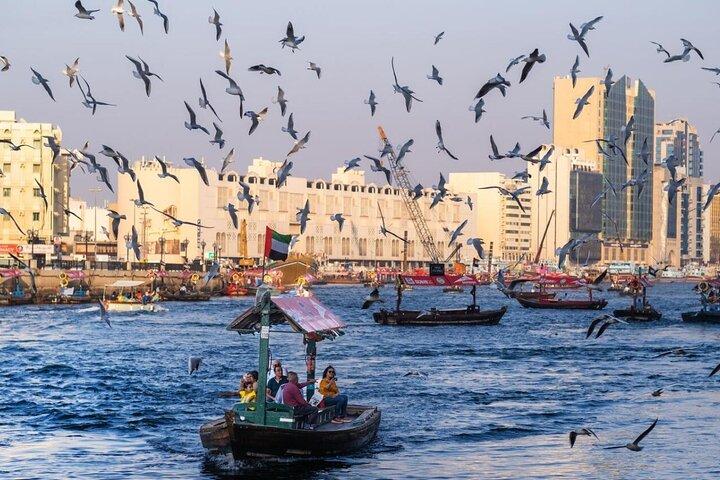 Visite guidée de la ville de Dubaï et de la Mosquée bleue avec accès au Burj Khalifa