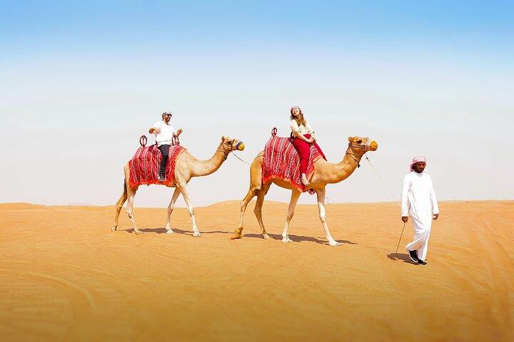Dubaï: Balade en chameau du désert avec spectacles vivants et dîner buffet barbecue