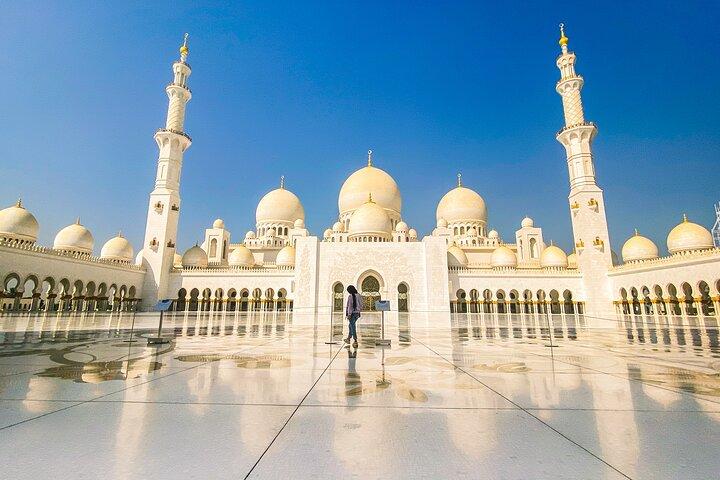 Excursion d'une journée à Abu Dhabi avec la Grande Mosquée Golden Hour Sunset Visit