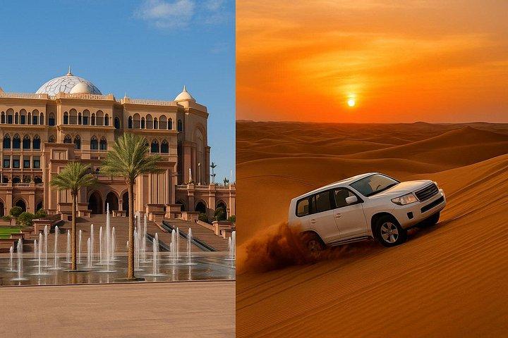 Tour de ville d'Abou Dabi et safari dans le désert en soirée avec dîner barbecue
