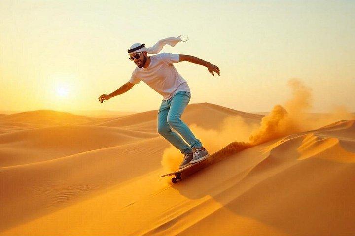 VIP Morning Desert Safari Dune Bashing Sandboarding et promenade à dos de chameau