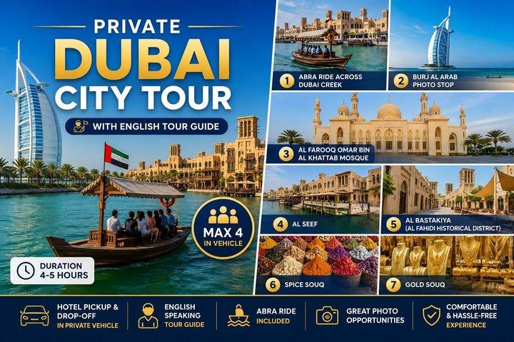 Visite privée de Dubaï Expérience Premium et Guide touristique Anglais