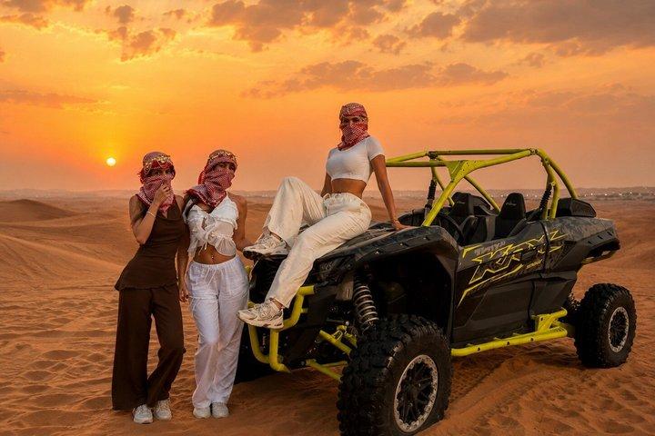 Safari en buggy, balade à dos de chameau et faucon