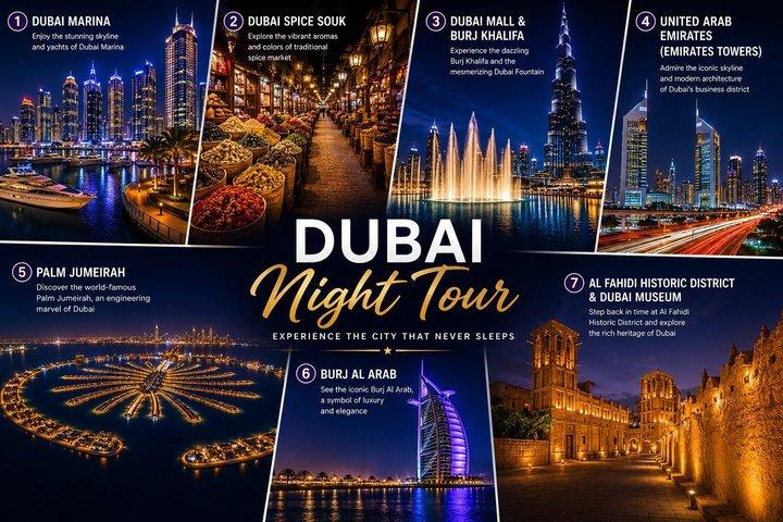 Privé - Visite nocturne de Dubaï