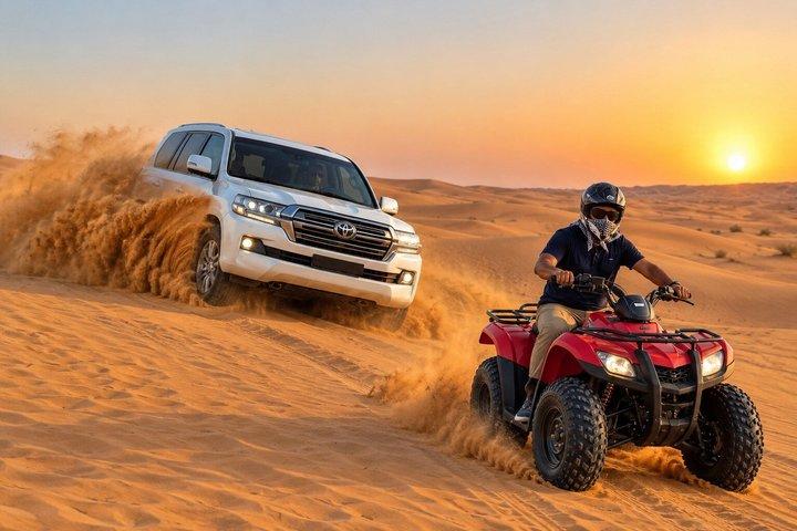 Safari désertique premium en soirée à Dubaï avec dîner barbecue et spectacle en direct