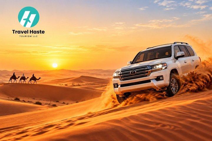 Safari dans le désert de Dubaï avec dune bashing, balade à dos de chameau et dîner barbecue