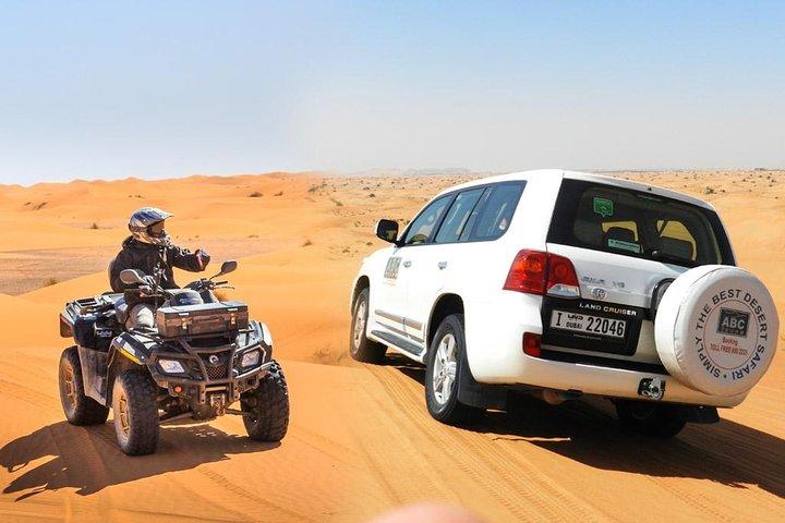 Dubaï Desert Safari Dune Bashing, 60min VTT Quad, promenade à dos de chameau, barbecue