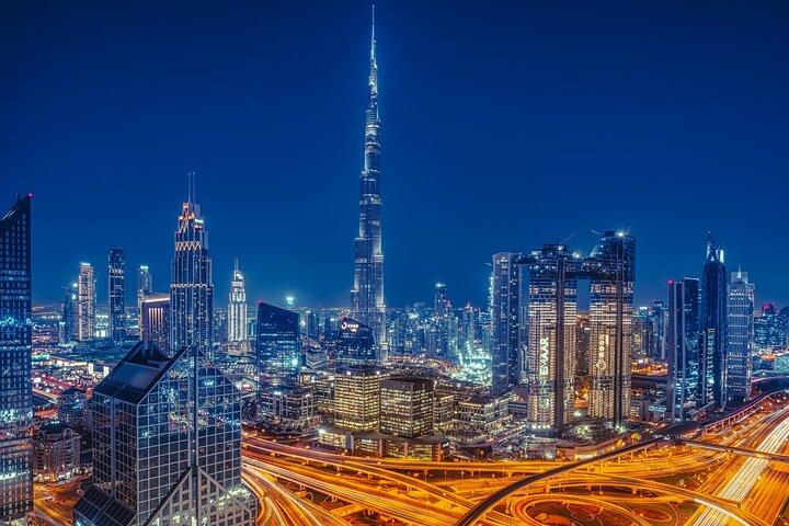 Visite privée de la ville de Dubaï la nuit avec dîner