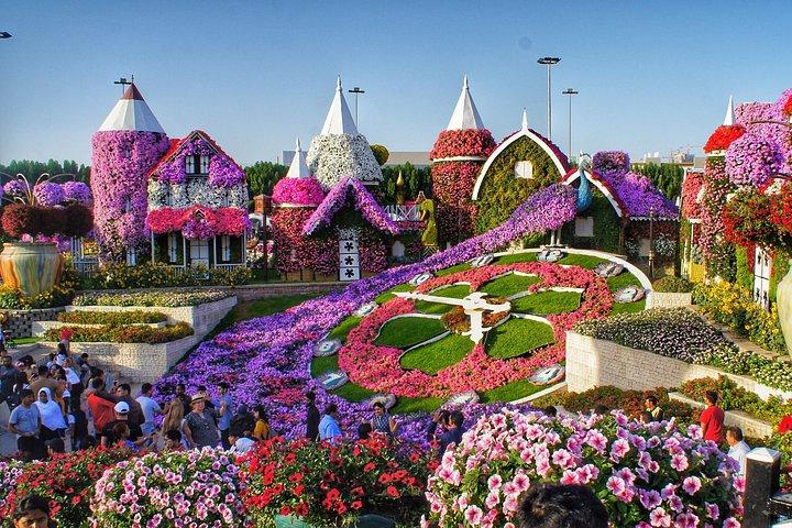 Visite d'une demi-journée avec transfert dans le cadre de Dubaï et le jardin Miracle