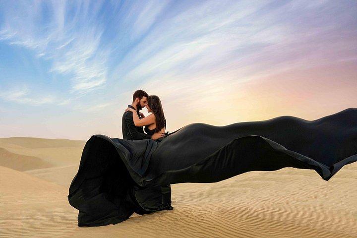 Séance photo en robe volante à Dubaï, séance en solo, en couple et en groupe