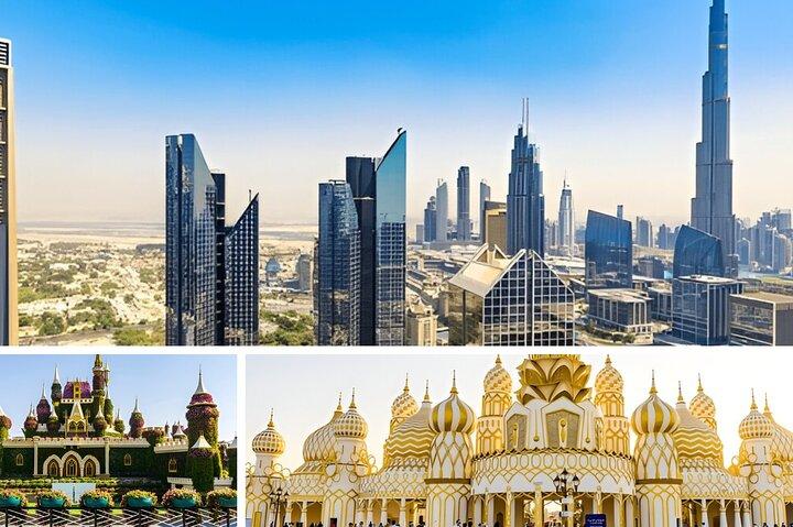 Excursion d'une journée complète à Dubaï avec Global Village et Miracle Garden