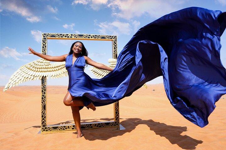 Tour de photographie et de vidéographie de la robe volante du désert de Dubaï