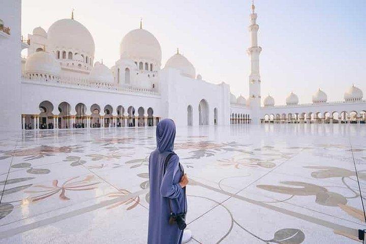 Visite privée de la Grande Mosquée Sheikh Zayed d'Abou Dabi au départ de Dubaï