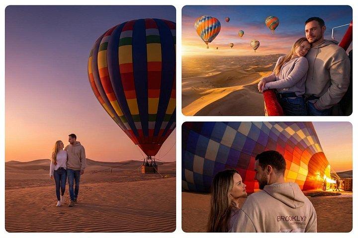 Expérience de montgolfière au-dessus du désert de Dubaï