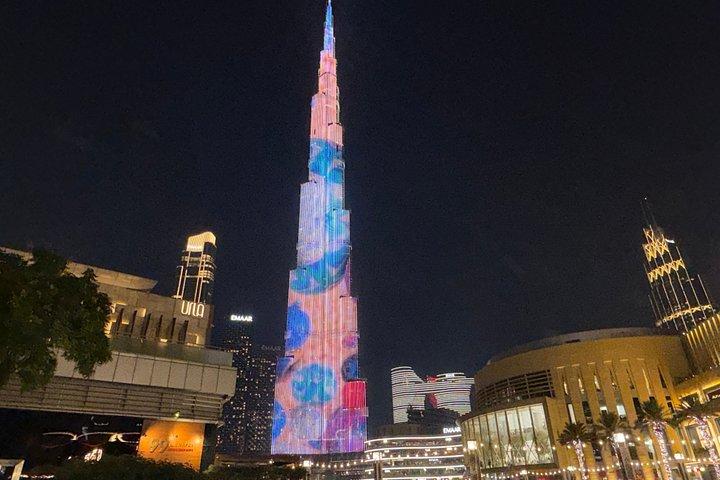 Visite nocturne de Dubaï avec spectacle de la fontaine Burj Khalifa et points de repère