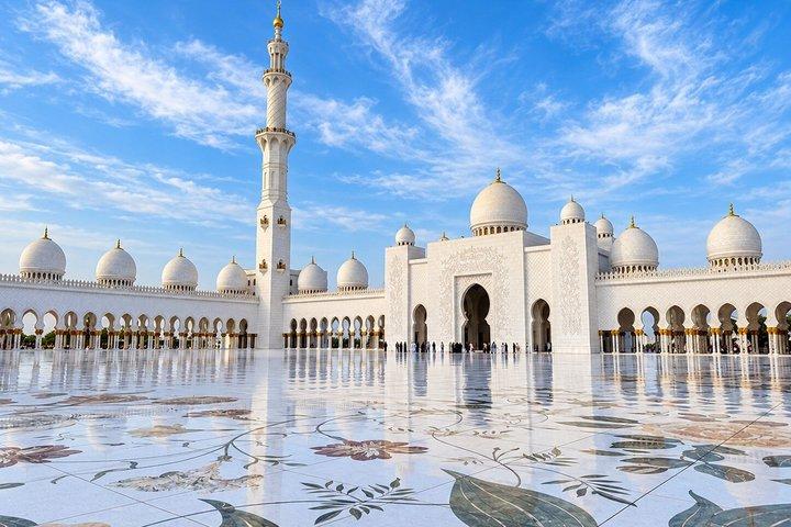 Visite privée de la Grande Mosquée d'Abu Dhabi et de Qasr Al Watan depuis Dubaï