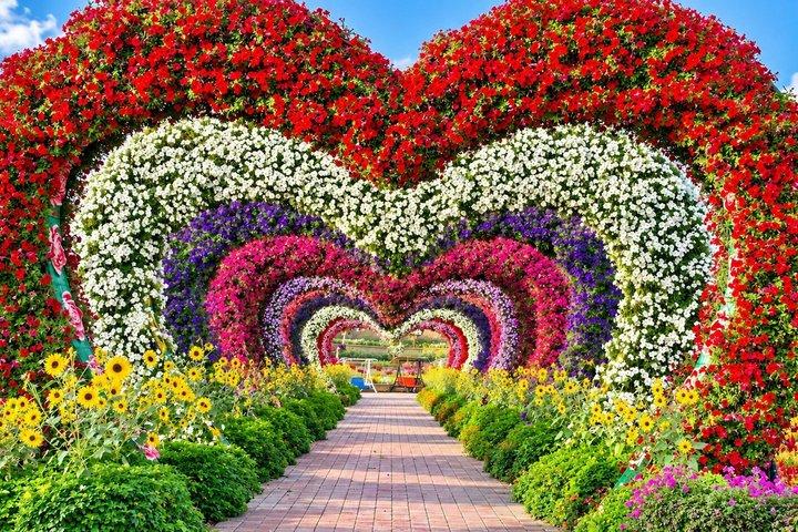 Visite du Jardin Miraculeux de Dubaï et du Village Mondial avec 3 options